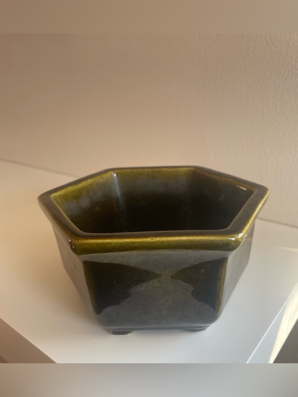 Vintage Haeger Hexagonal Ceramic Planter